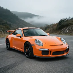 cinematic photos of an orange porsche 9 1 1 gt 3