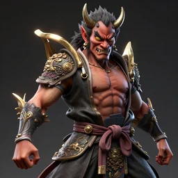 an ultra detailed 3 d render of a japanese oni demon as a boss from nioh, shonen anime, 8 k, volumetric lighting, smooth, highly detailed, digital illustration, octane render, art by jeong seon and greg rutkowsi, artstation