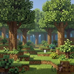 Minecraft forest, high detailed oil painting,
