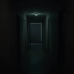 ominous found footage screencap of a dark hallway