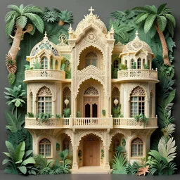 1 3 3 5 building, jungle, kirigami, dichromatism, paradox, volumetric light, insanely detailed and intricate, hypermaximalist, elegant, ornate, hyper realistic, super detailed, by remedios varo uranga aw 8 df 7 9 g