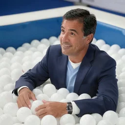 Ted Cruz stuck inside a ball pit