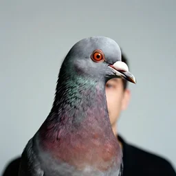 portrait of pigeon - human hybrid, head and shoulders shot, by annie leibovitz, portrait of a man, studio lighting