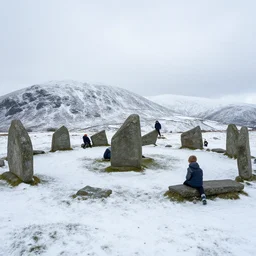 zoot stone circle on snowdon with the boys