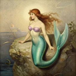 a mermaid, by arthur-rackham