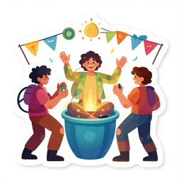 trending on artstation illustration sticker bachelor party fiesta lsd