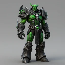 world of warcraft, burning crusade expansion, illidan fullbody, visible green tattoos, dark, black and green, octane render