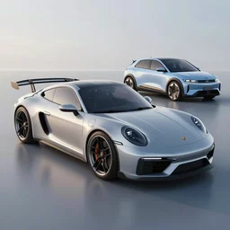 3 d render of an porsche boxter, hyundai ioniq 5, hybrid electric concept car, wide angle, sharp, very detailed, high resolution, octane engine render, trending on artstation, motortrend