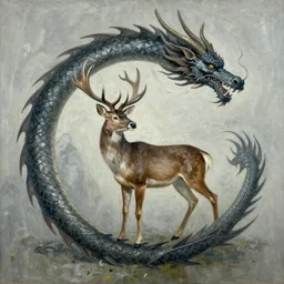 lulong ( deer + dragon ) by zdzisław beksinski
