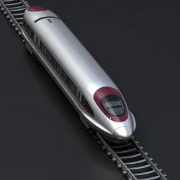 isometric concept art for a maglev train, dark and soft lighting, 3d render, 8k, openttd, maroon accents, metallic reflections, star citizen origin 100i, supersonic rail, single central focus, close up 2077