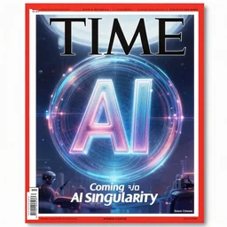 TIME magazine cover, the coming AI singularity, 4k, wow