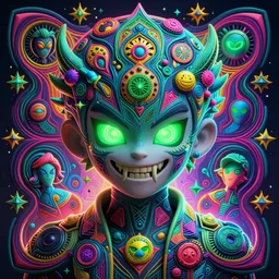 digital matte intricate illustration concept art, young danny phantom!! glowing green eyes and sharp teeth fangs, face, alt art fashion inspired art by charlie bowater and wlop and mark arian and ross tran + neon colors, symmetry, intricate complexity, epic composition, magical atmosphere, highly detailed, cinematic lighting + masterpiece, trending on artstation + 8 k