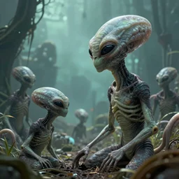 realistic scene of aliens, 8k, ultra realistic