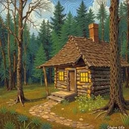 [ a log cabin in the forest ] [ van gogh ]