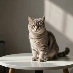un gato en una mesa