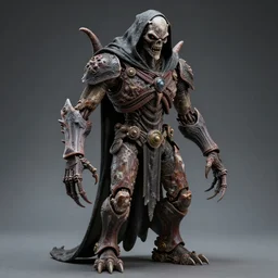 photo taken of an epic intricate, ultra detailed, super realistic gritty, hero prop, exquisitely weathered animatronic movie prop of a lifelike sculpture of a nightmarish lifesize version of the grim reaper creature created by weta workshop, full body shot, photorealistic, sharp focus
