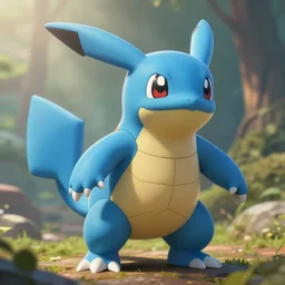 a new species of blue pokemon, created in the style of rj palmer, character design, artstation, shallow depth of field, highly detailed, digital painting, concept art, illustration, cinematic lighting, vibrant colors, photorealism, epic, octane render
