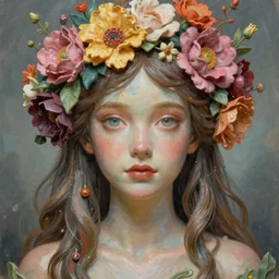 a painting by james jean of flower gods, concept art, character only, detailed art, figurine!!!, trending on artstation, 4 k, highly - detailed, focus on face!!!