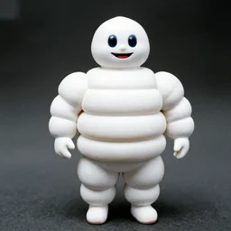 the michelin man as the stay puft marshmallow man, realistic, 1 4 0 mm, nikon film