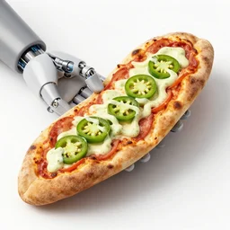 a photo of a biomechanical rotten vegan doner with pizza taste and halapeno mayo, in the shape of a cinnamon roll in the style of hr giger, octane render, 8 k