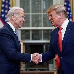 joe biden shaking hands with donald trump