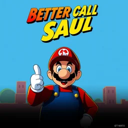 better call saul poster starring super mario, tv show poster