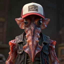 hyperrealistic dslr film still of amorphous squid disguised as ( redneck ) wearing trucker hat, stunning 8 k octane comprehensive 3 d render, inspired by istvan sandorfi & greg rutkowski & unreal engine, perfect symmetry, dim volumetric cinematic lighting, extremely hyper - detailed, extremely lifelike attributes & lifelike texture, intricate, masterpiece, artstation, stunning