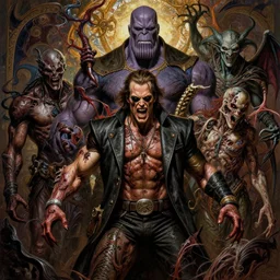 the platonic ideal of fight club of cletus kasady ultimate carnage thanos dementor doctor manhattan chtulu nazgul, detailed, intricate, hyperrealism, intense, scary, decay, dmt, art by brock hofer and artgerm and greg rutkowski and alphonse mucha