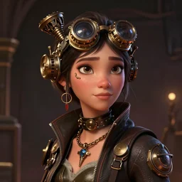 Lofi Steampunk Bioshock portrait, Pixar style, by Tristan Eaton Stanley Artgerm and Tom Bagshaw