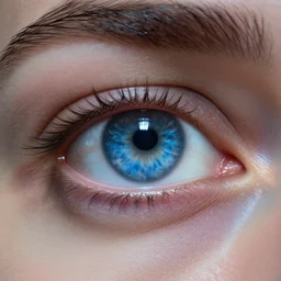 a close up of a person's blue eye, a computer rendering by benoit b. mandelbrot, cgsociety, space art, sense of awe, redshift, psychedelic