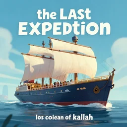 a poster for a film animation called the last expedition, ( about an big ship expedition to the lost continent of kallah ), lit by candles, delicate features finely detailed perfect art, gapmoe yandere grimdark, trending on pixiv fanbox, painted by greg rutkowski makoto shinkai takashi takeuchi studio ghibli