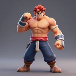 3 d model of lhugueny character in fighting game, stylized 3 d graphics, hdr, ultra graphics, ray tracing, 4 k image