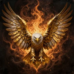 symmetrical eagle wings in cooper and golden. by ( rembrandt painting ( 1 0 0 ) ( fractal flame ) ), highly detailded