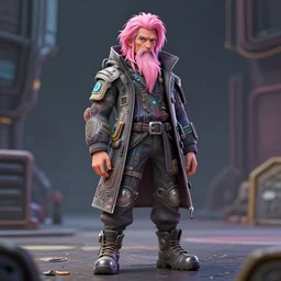 full body character, pink hair 8 0 years old grandpa, cyberpunk intricate streetwear, dystopian, trending on artstation, beautiful, intricate complexity, digital painting, anime, disney, pixar, 8 k, hd, dof, kodak film, volumetric lighting, subsurface scattering, photorealistic, octane render, extreme details