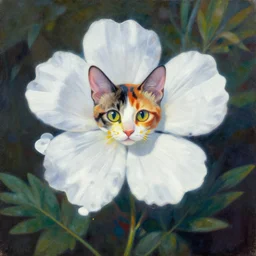 an oil painting of a nostalgic nacar and tortoiseshell flower, futuristic y2k white pure estructure liminal surrounded by foliage, dreamy autochrome pinhole photography, grainy vintage 70s retrofuturist autochrome airbrush illustration of a flower