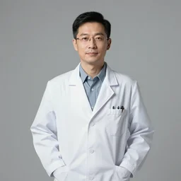 portrait of a fly man, white lab coat