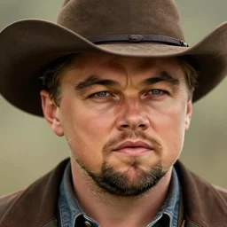 portrait leonardo di caprio as a cowboy,digital art,ultra realistic,ultra detailed,art by greg rutkowski,detailed face