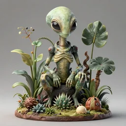 polished 3 d render of hyper - detailed matte illustration of alien botany creature by tuco amalfi based on art forms in nature by alphonse mucha