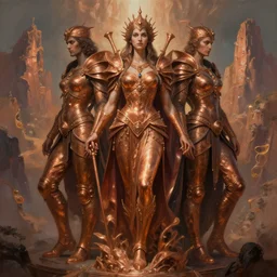 digital _ painting _ mistress of the copper mountain _ filipe _ poles _ and _ justin _ gerard _ symmetrical _ fantasy _ very _ detailed _ realistic _ complex _ port