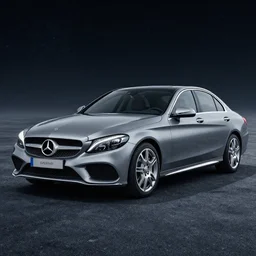 a grey mercedes - benz c - class ( w 2 0 4 ) in space