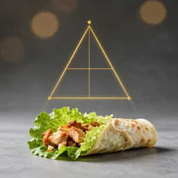 food photography of chicken lettuce wraps, rule of thirds with golden ratio, minimalistic side view high bokeh, cinematic studio lighting