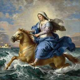antonio vivaldi le quattro stagioni masterpiece ultrarealistic ultradetailed painting of catholic veiled lady ride the wind and waves, greg rutkowski, immerse, slime, 2 0 th century, special effects makeup, maximalist, glittering, gold, ivory, hyperreal, golden ratio, alphonse mucha