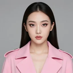 gandhalf wearing a pink coat and heavy make - up
