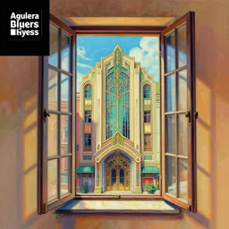 a painting beautiful window open, digital illustration, colorful architectural drawing, art deco style art print, a ultrafine detailed painting by aguilera reyes, behance contest winner, vintage, native art, trend in behance hd, 2 d game art, detailed painting