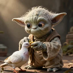 yoda eating a pigeon