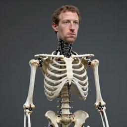 mark zuckerberg as skeletal cyborg