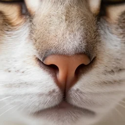 extreme detailed macro shot of a cats nose, photograph