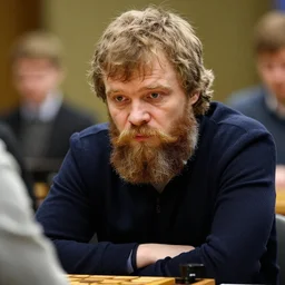 magnus carlsen when he will be 8 0 years old, long beard, wrinkles