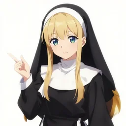 yuri tamura dressed as a nun anime trending illustration by miura