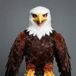 man with eagle costume, funny
